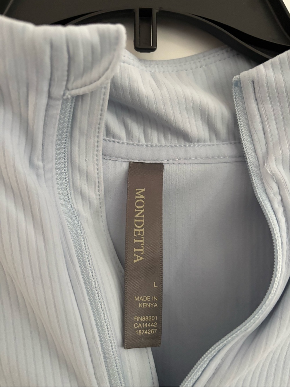 Mondetta Light Blue Ribbed Quarter-Zip Pullover - Picture 4 of 4